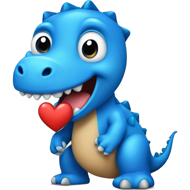  blue dinosaur with a heart emoji