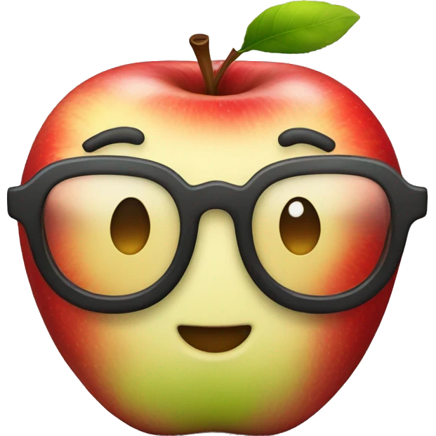 cute apple with glasses emoji