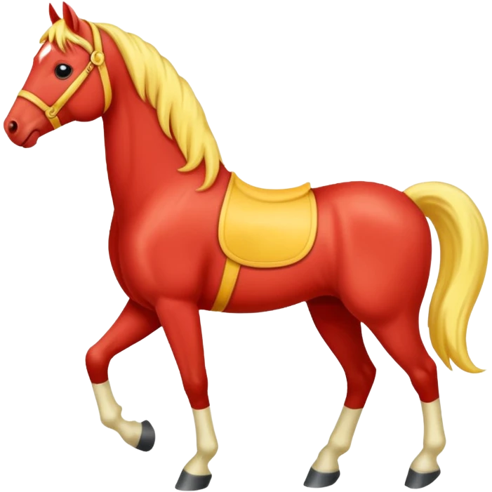 Cavalo vermelho e amarelo pastel emoji