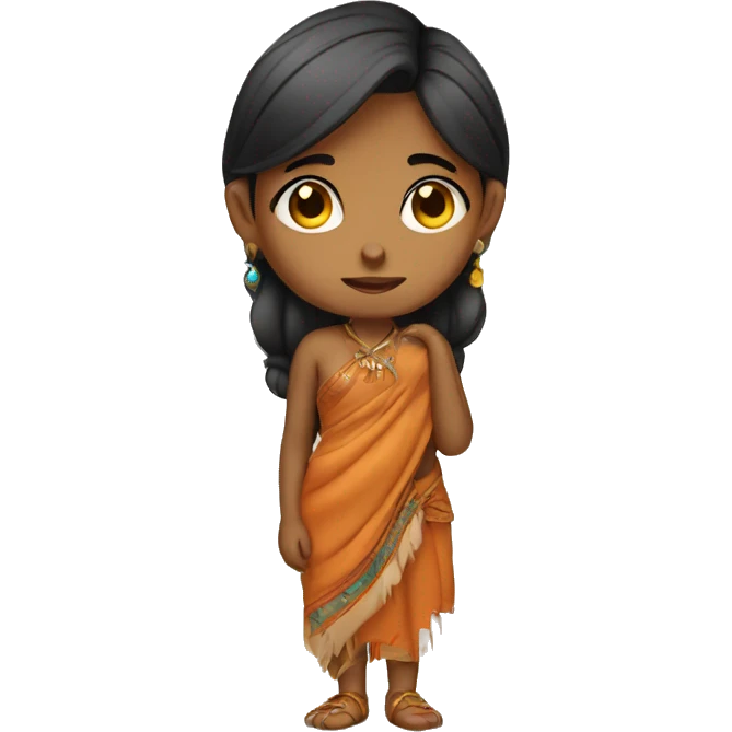 Chibi indian girl thinking  emoji