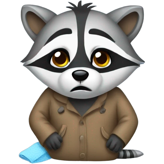 Sick raccoon with a flu  emoji