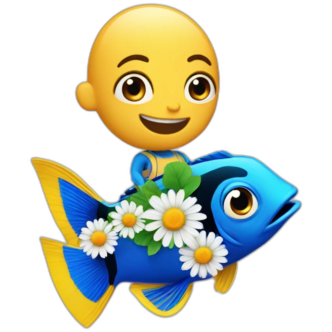 dory holding a daisy emoji