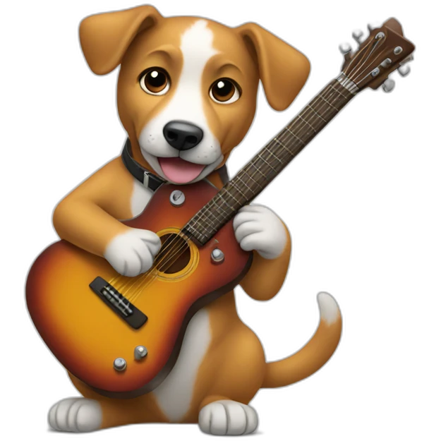 dog playing guitar emoji