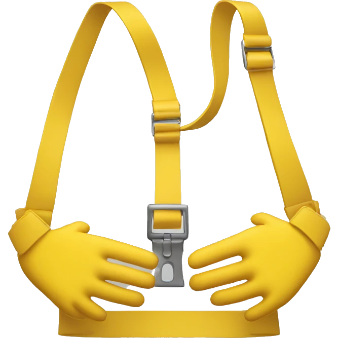 yellow hands attached to belt emoji