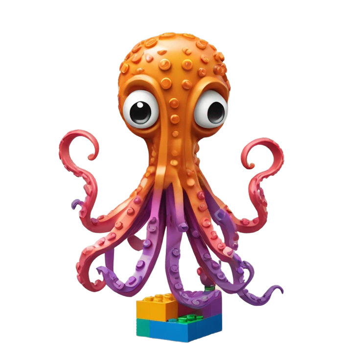 Squid building legos emoji