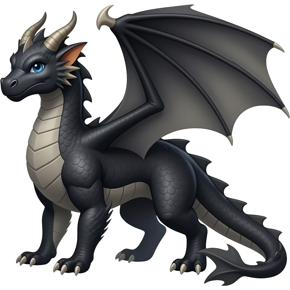 Black dragon or a dragon similar to tairn from fourth wing emoji