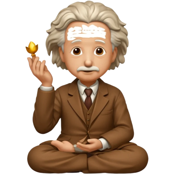 sitting philosopher-statue as albert einstein and blessing emoji