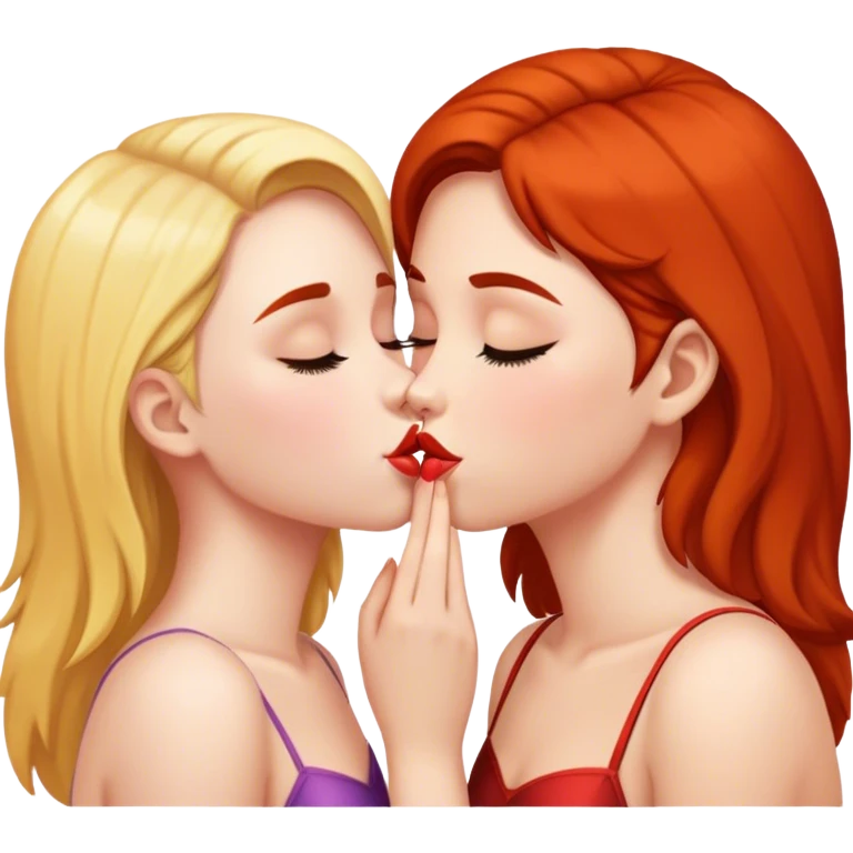 Two girls kissing emoji