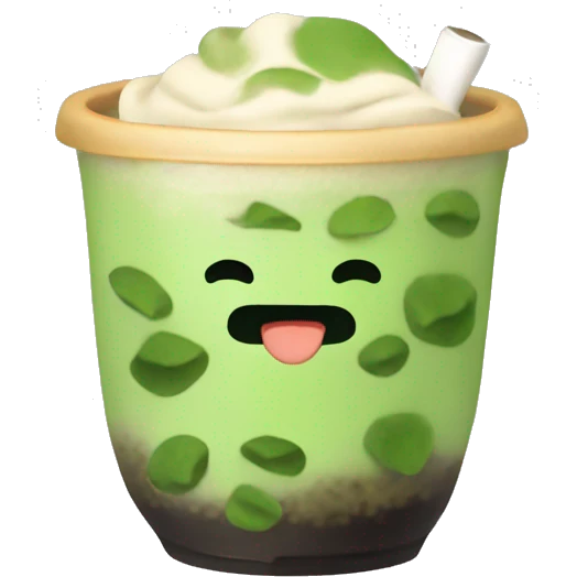 Matcha with boba  emoji