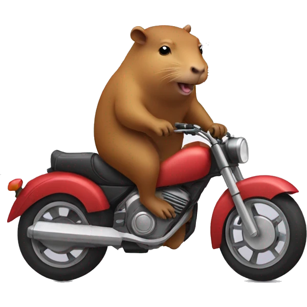 Capybara riding the motorcycle  emoji