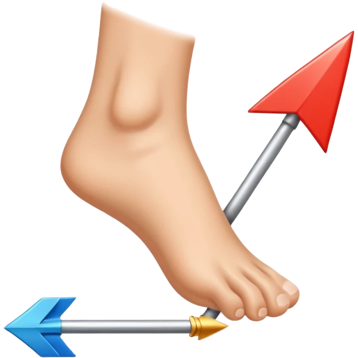 foot with arrow to big toe emoji