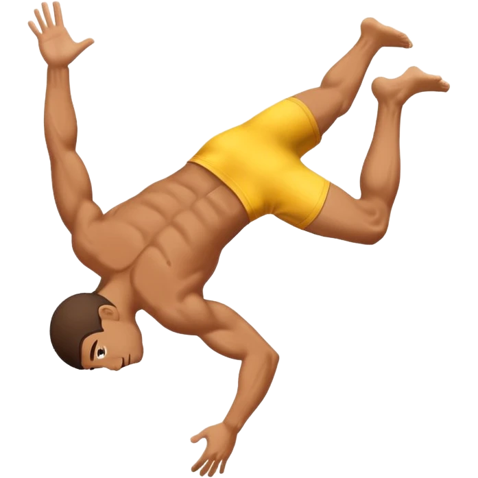 A man doing a back flip emoji