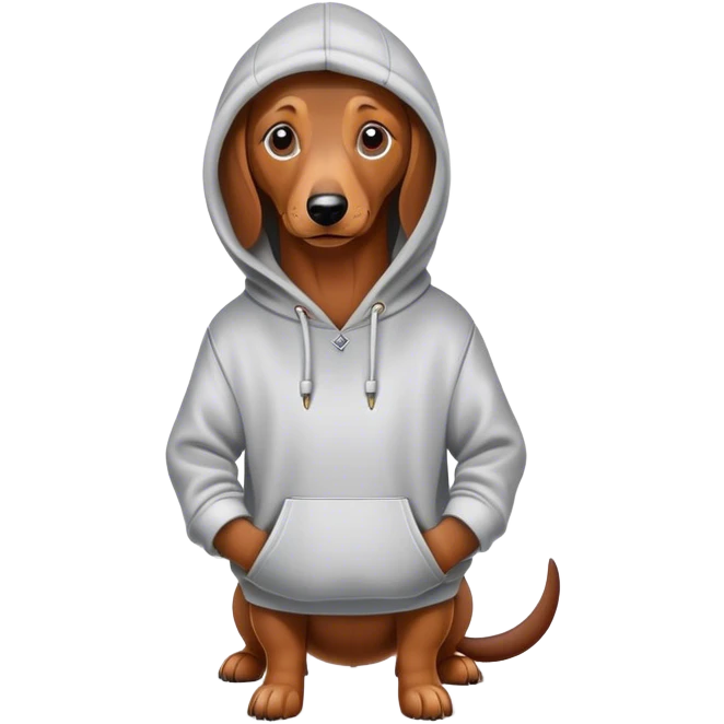 Sausage dog with a hoodie emoji