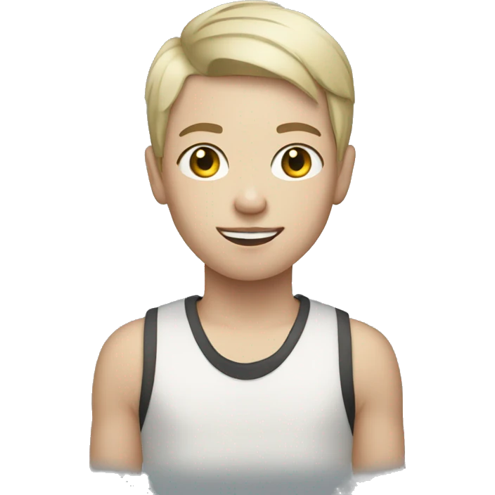 teenager with white skin and short hair playing drums emoji