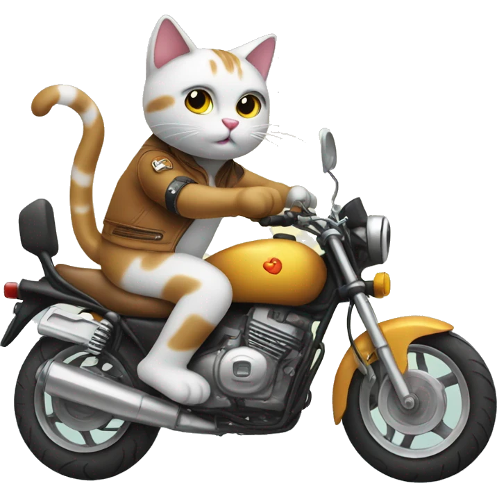 Cat on a motorbike emoji