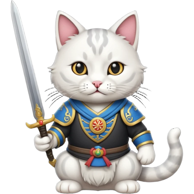 cat mogolian ancient army with small sword emoji
