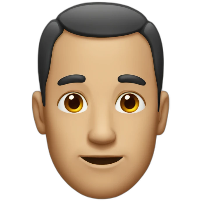 man with a wide forehead emoji