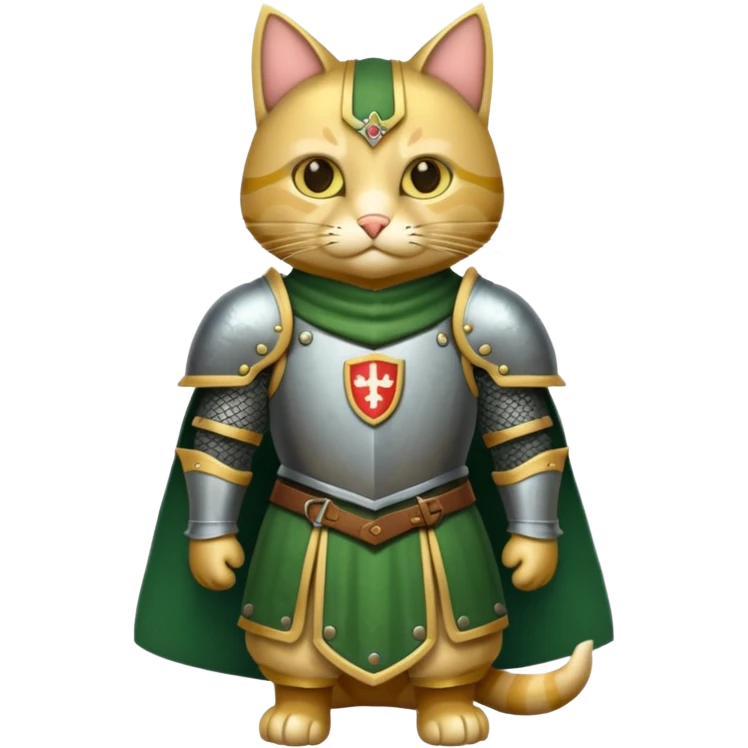 Crea un gato con armadura medieval emoji