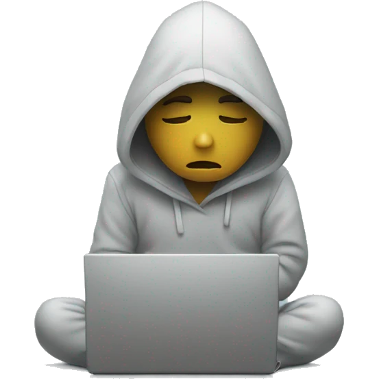 sad person with laptop emoji