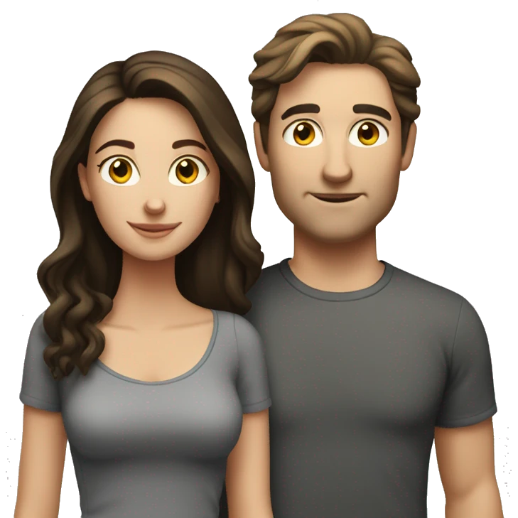 caucasian brunette couple  emoji