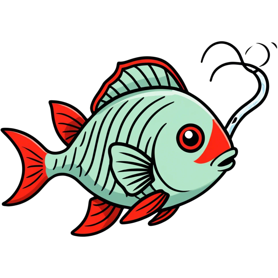 Stoned fish smoking a blunt with their fins emoji