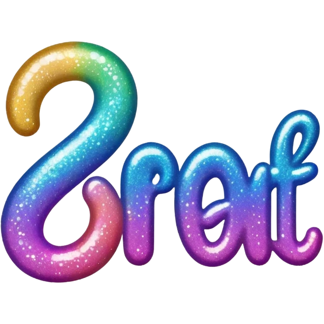 The word “brat” in glitter emoji