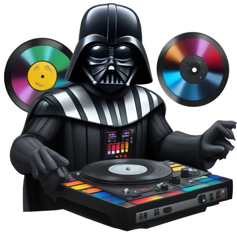 Darth Vader as a DJ emoji