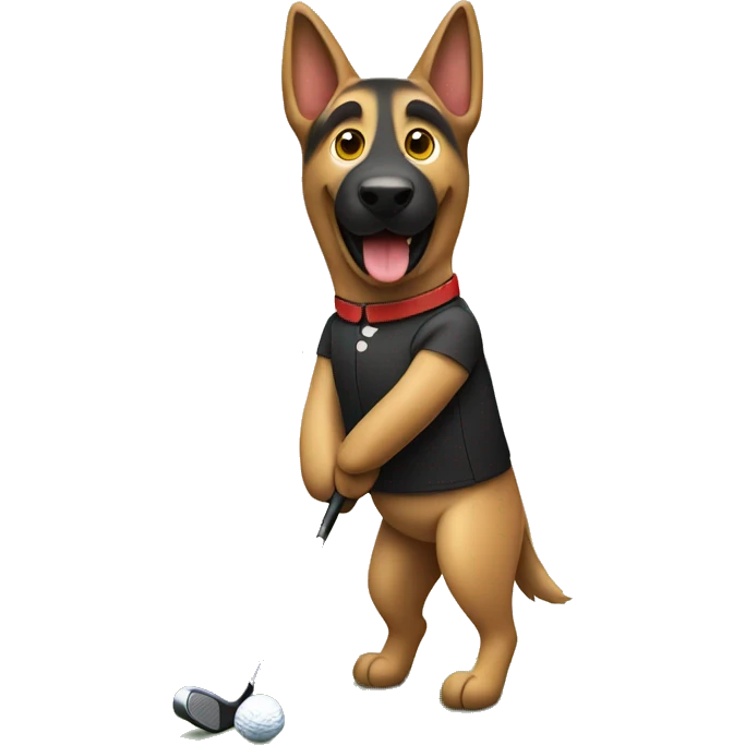 German shepherd golfing emoji
