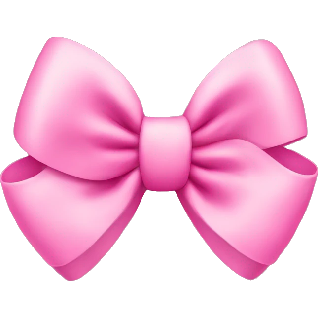 Pink bow with a heart emoji