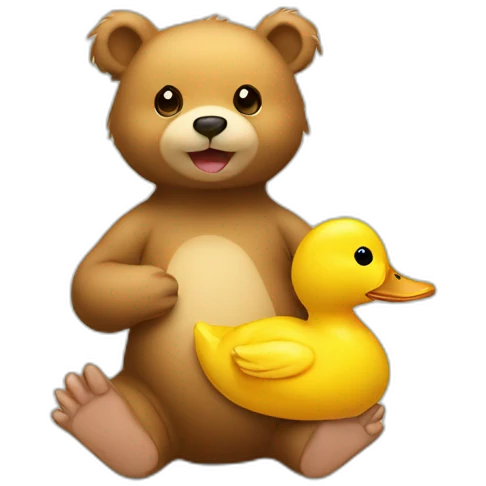 Baby bear and duck emoji
