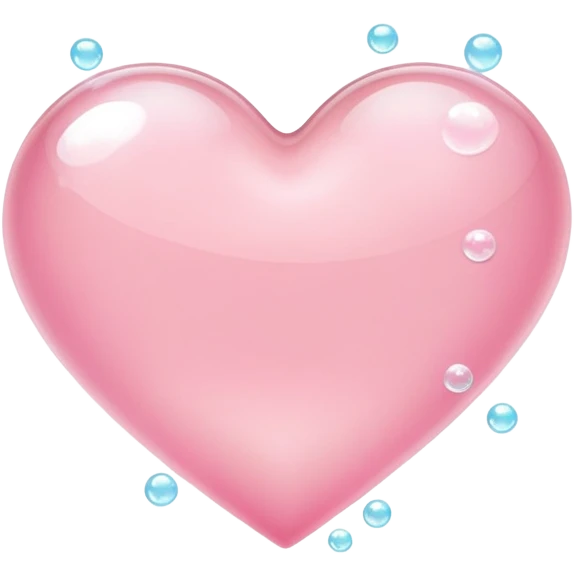 light pink heart with bubbles emoji
