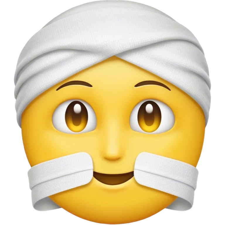 Standard emoji with their eyes covered with bandages emoji