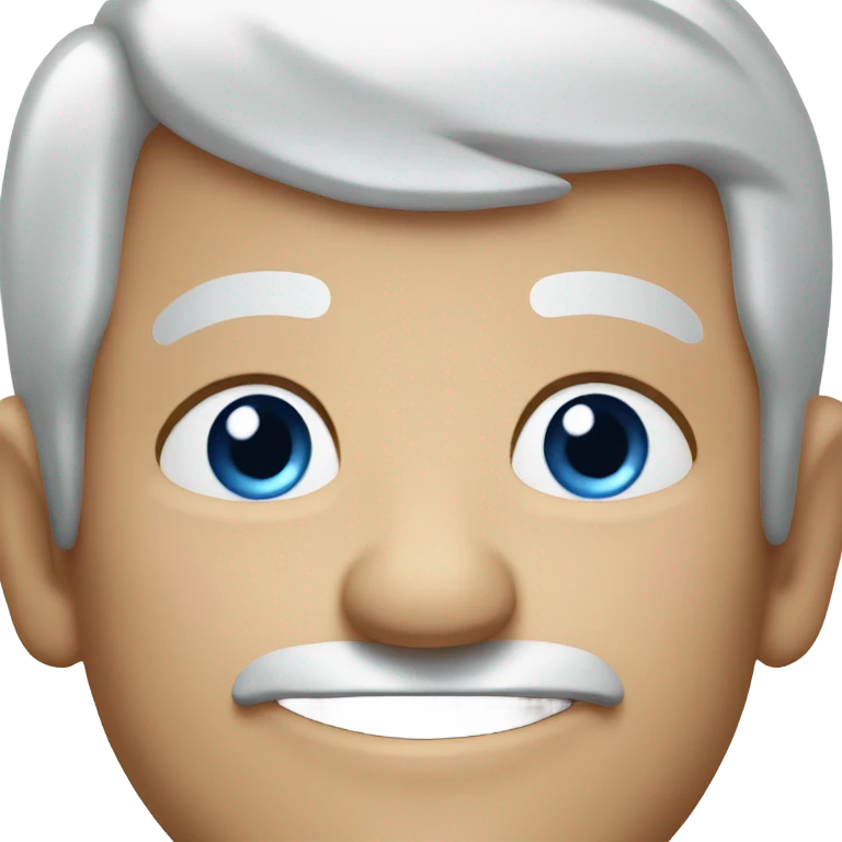 smiling old man in stripes with blue eyes emoji