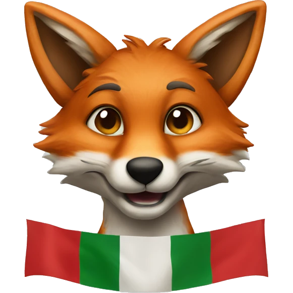 Fox wearing Italy flag emoji