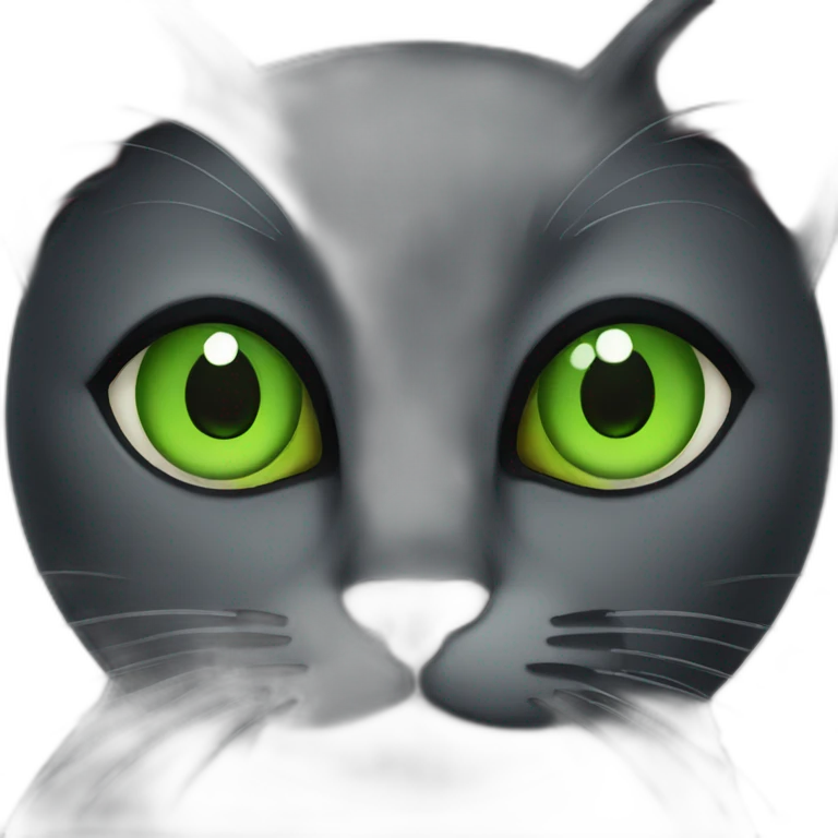 Black cat with green eyes emoji