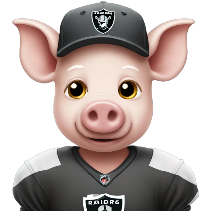 Pig with Raiders shirt emoji