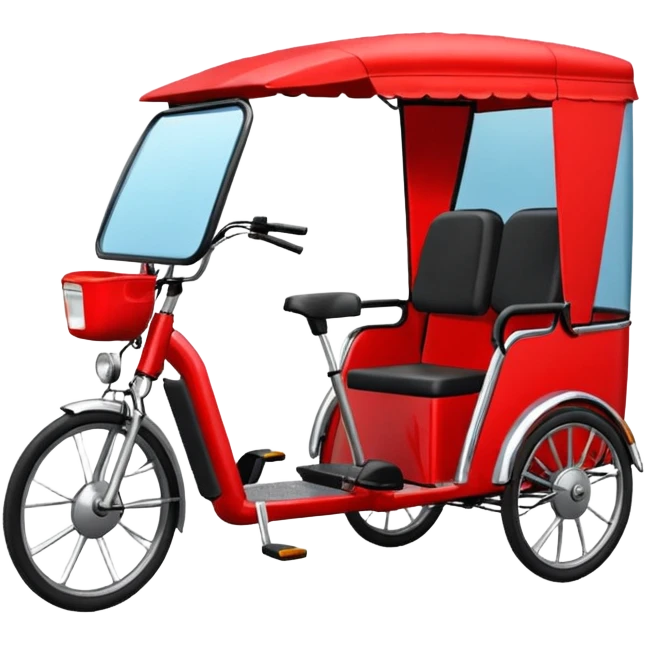 generate an ios genmoji of an e rickshaw red emoji