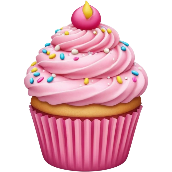 Cupcake with pink icing emoji