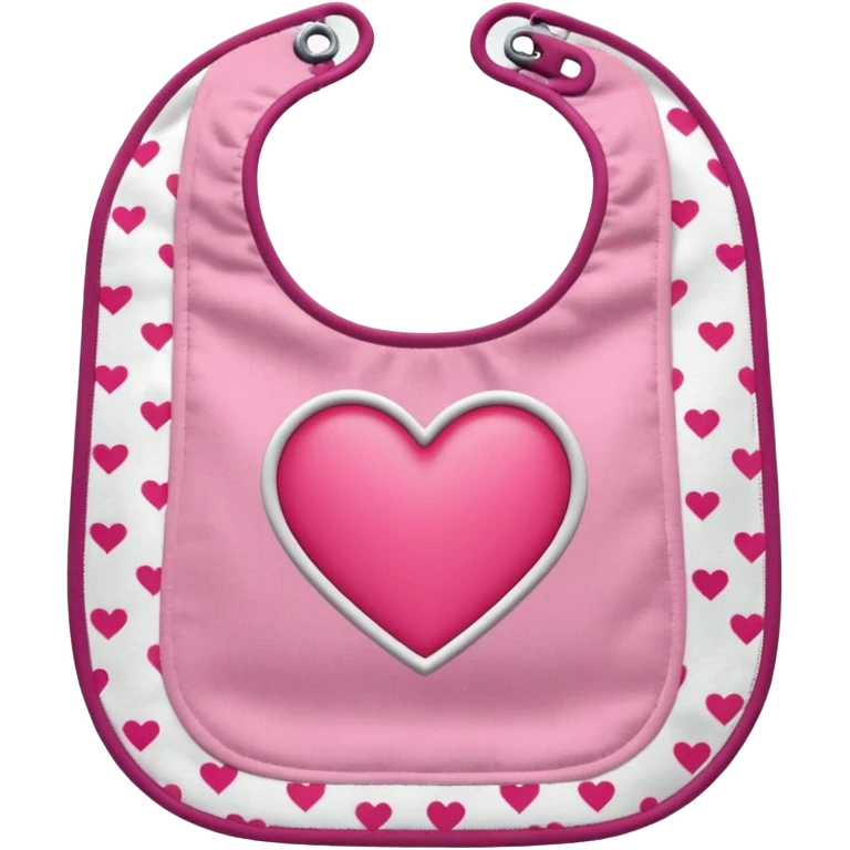 Pink bib with heart pattern emoji