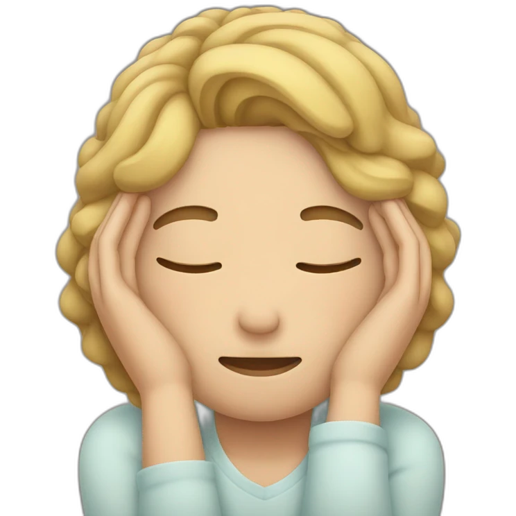 hands tucked under head sleeping emoji
