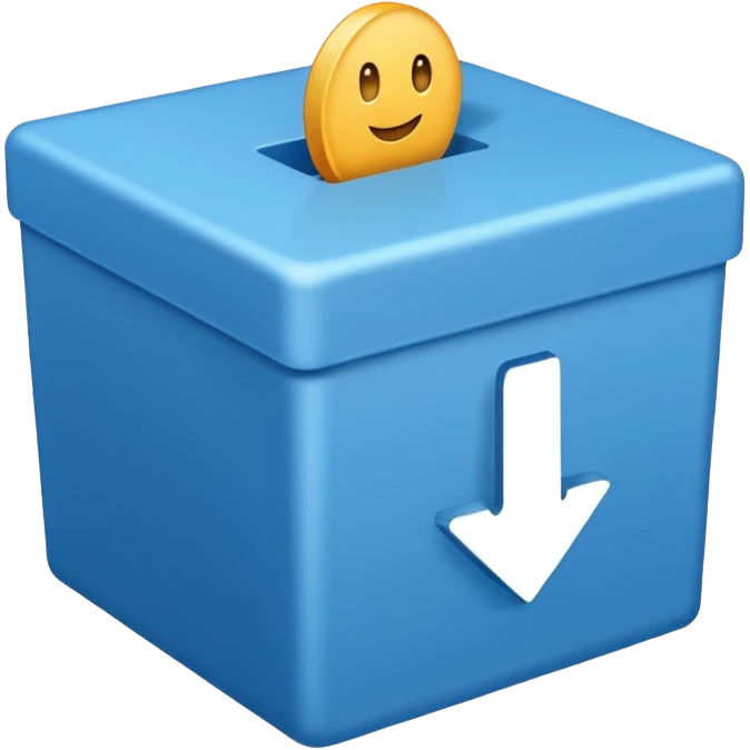 Blue box with a blue check in side emoji