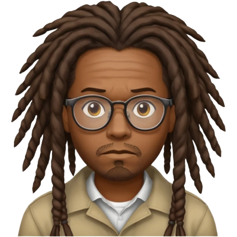 A dread head African American thug head only with glasses  emoji