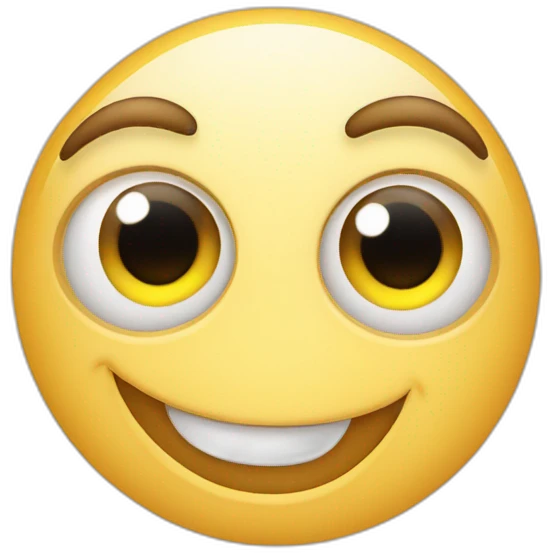A smiling face with two big eyes emoji