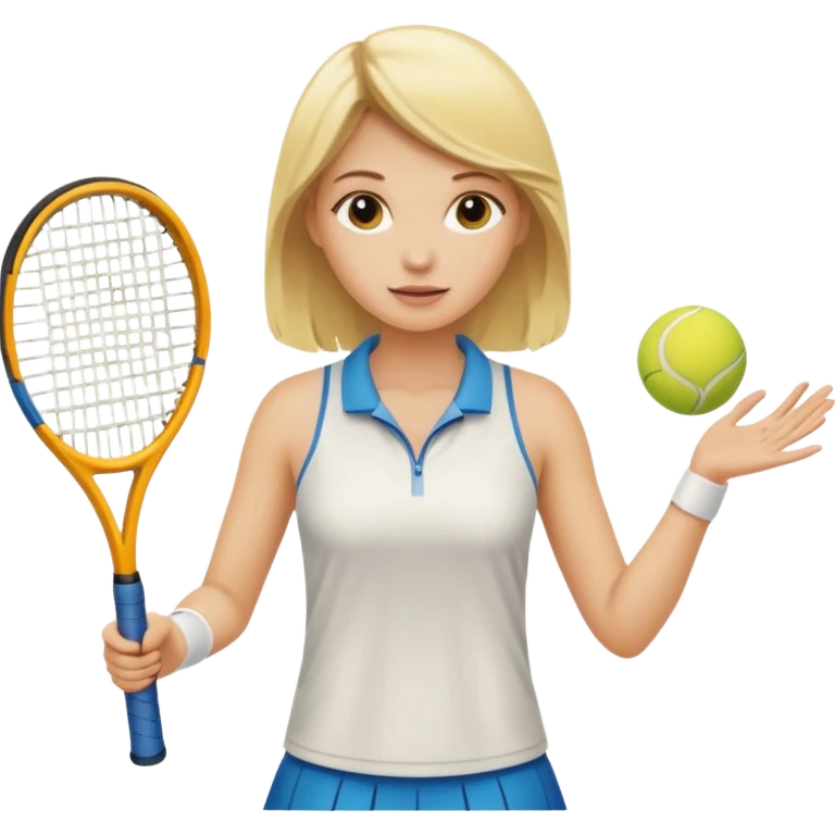 blonde woman playing tennis emoji