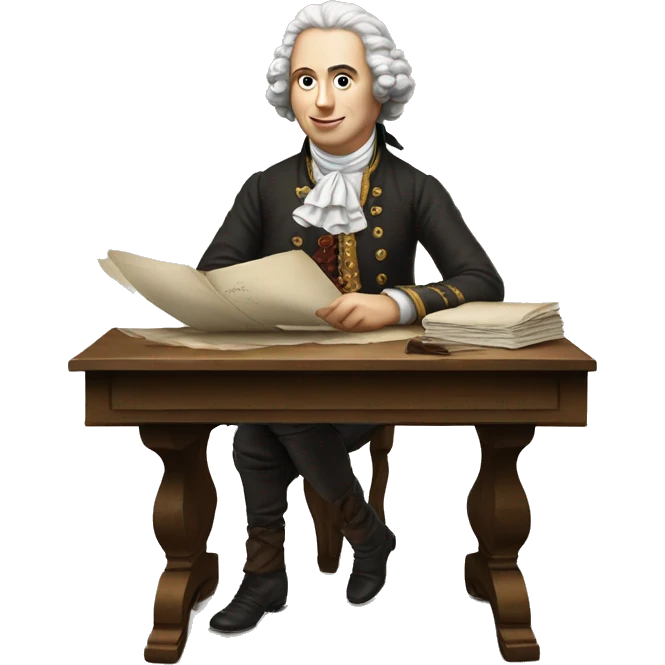white writer on table 18 century emoji