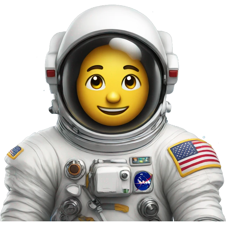 astronaut with emoji smiling face emoji