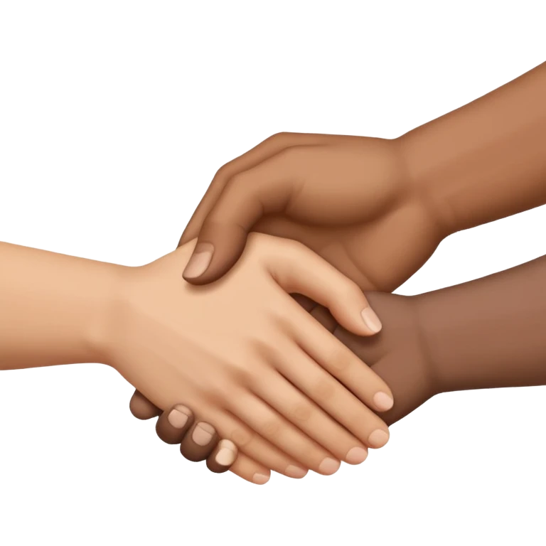 trio hand shake emoji