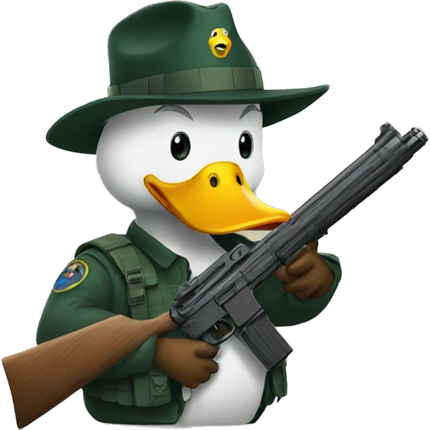 A duck with a gun emoji