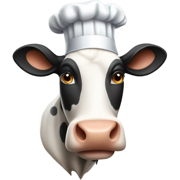 Cow wearing chefs hat emoji
