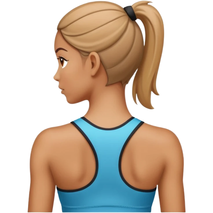 sporty woman cartoon emoji style back view emoji